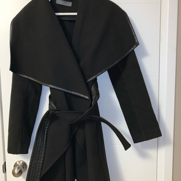 Black wrap coat (gently used) - Picture 2 of 3